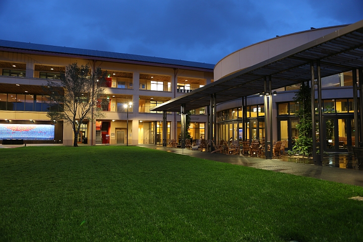 121129 Pac-12 Fri SA-029.JPG - Nov 29, 2012; Stanford, CA, USA; General view of the Knight Management Center, Graduate School of Business, prior to the 2012 Pac-12 championship at Stanford Stadium.